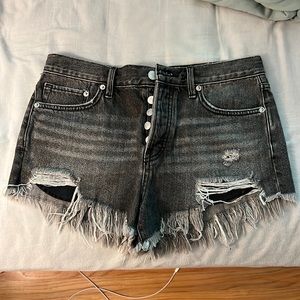 Free People light black low rise denim shorts